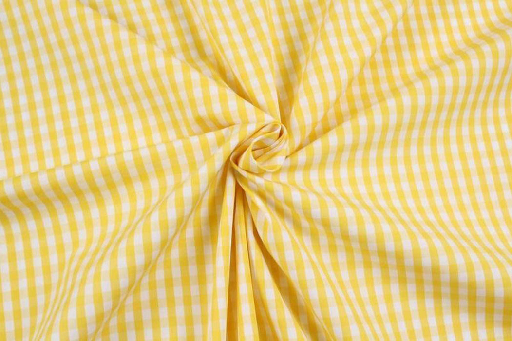 swatch-Yellow Vichy Cotton Poplin - Ne 60/2 - 8 colors stock service-Fabric-FabricSight