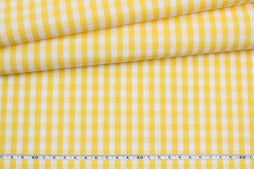 swatch-Yellow Vichy Cotton Poplin - Ne 60/2 - 8 colors stock service-Fabric-FabricSight