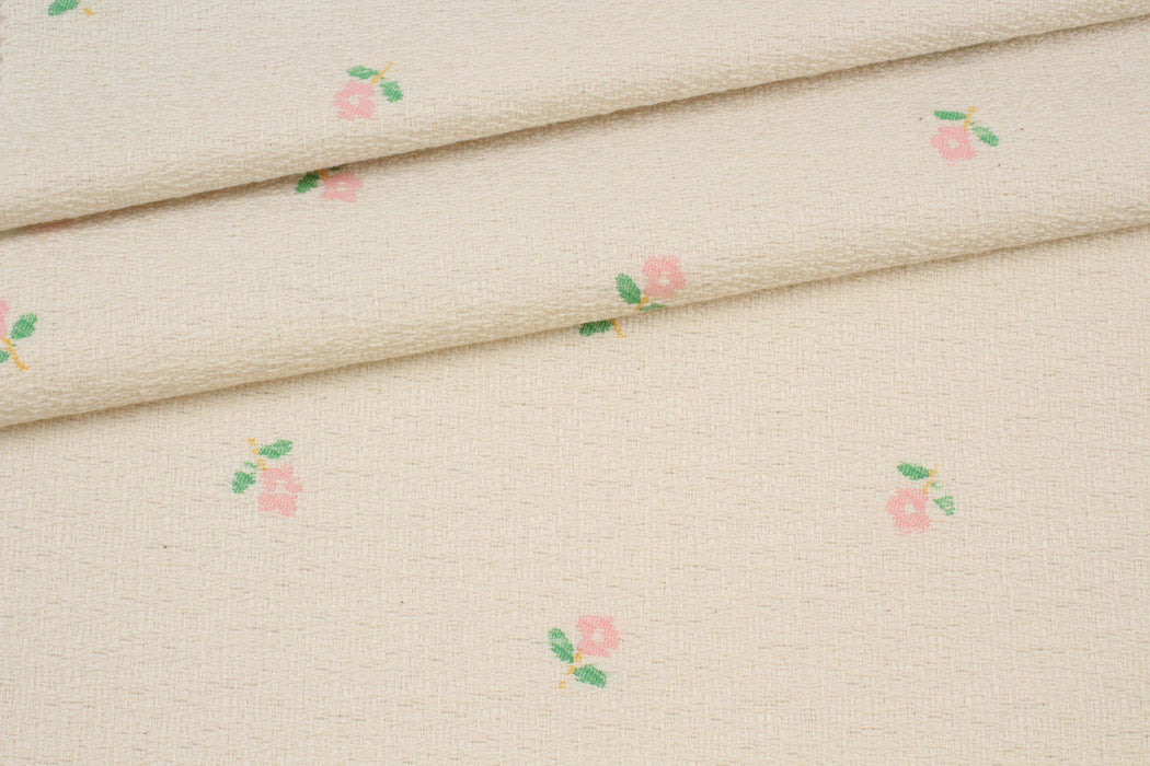 Floral Cotton Tweed Jacquard-Fabric-FabricSight
