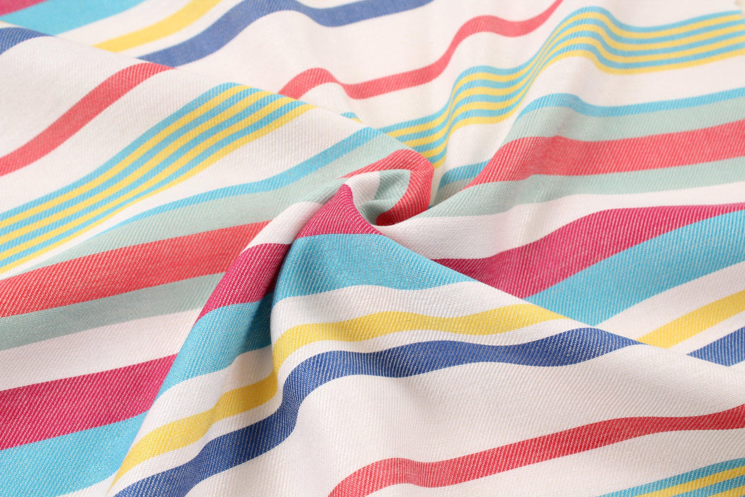 Fluid Viscose Cotton - Multicolor Stripes-Fabric-FabricSight