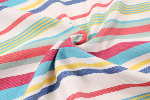 Fluid Viscose Cotton - Multicolor Stripes-Fabric-FabricSight