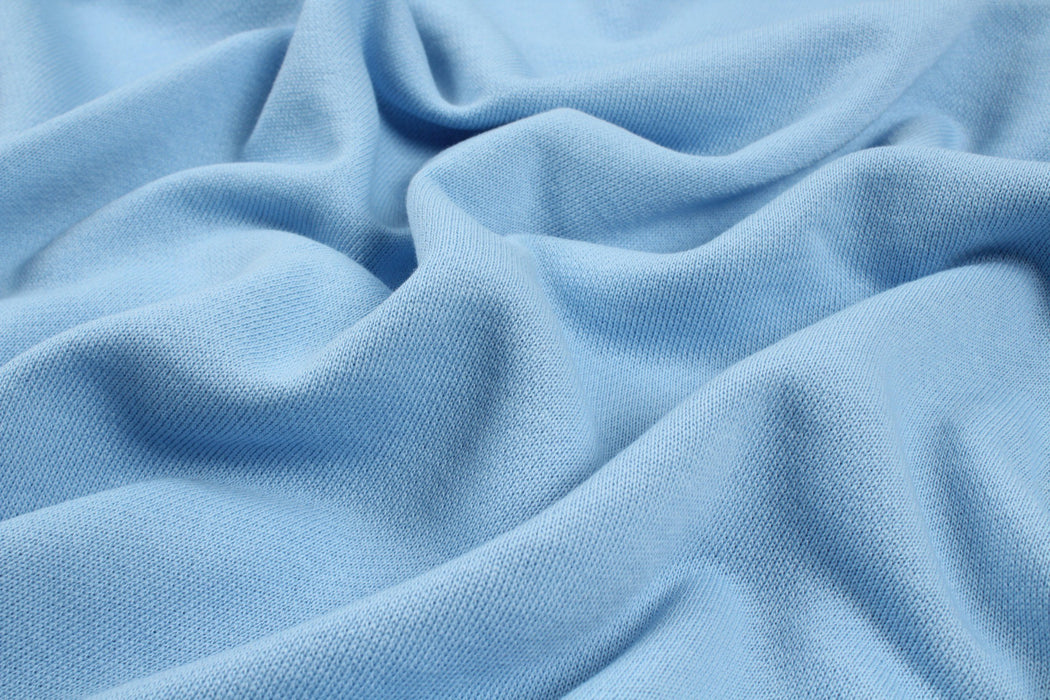 Organic Cotton Fleece, Soft touch - Placid Blue - 15-3920 TCX-Fabric-FabricSight
