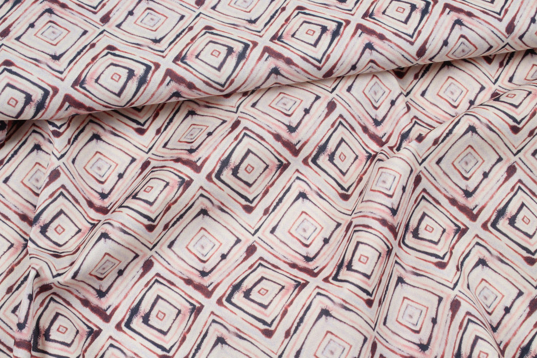 Stretch Cotton Poplin - Tye-Dye Geometric Print-Fabric-FabricSight